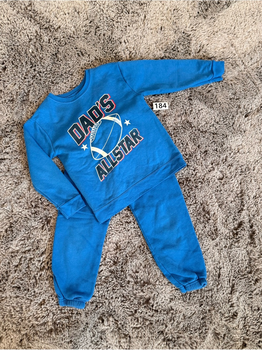 Kids Blue "Dad's All-Star" Sweatshirt & Jogger Set